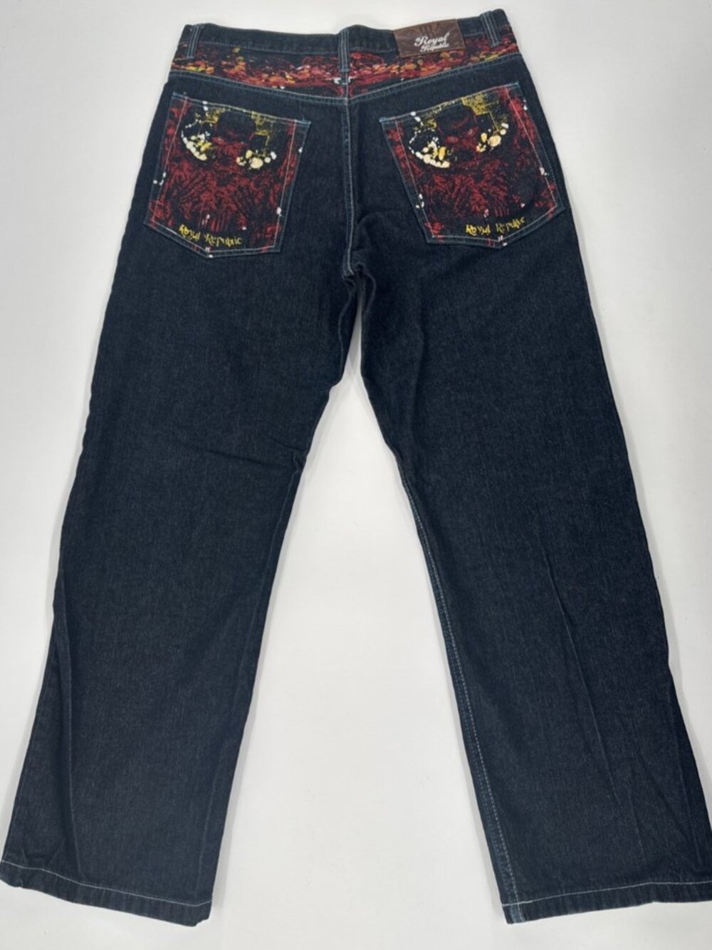 Vintage Royal Republic Skulls Jeans Mens 36x31 Baggy Denim Skater Graphic Goth